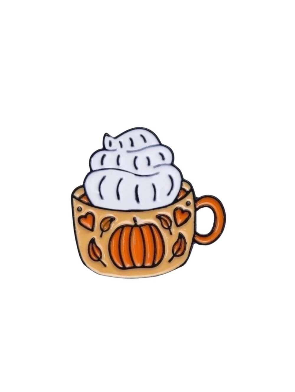 Fall Pumpkin Coffee Enamel Pin